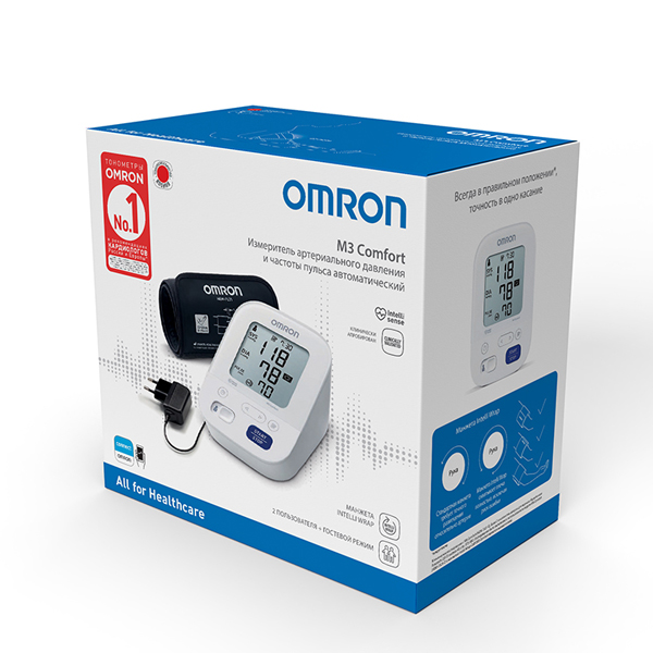 Тонометр OMRON M3 Comfort автоматический с адаптером