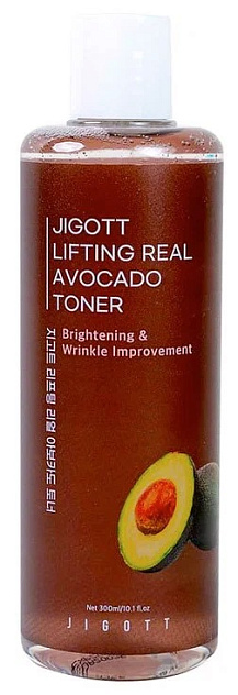 Тонер-лифтинг для лица с авокадо Jigott Lifting Real Avocado Toner, 300 мл