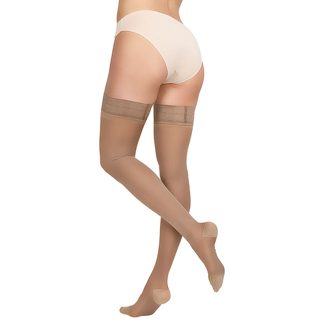 Чулки компрессионные полупрозрачные, с ажурным верхом, 2 класс, Orto 223 (222)