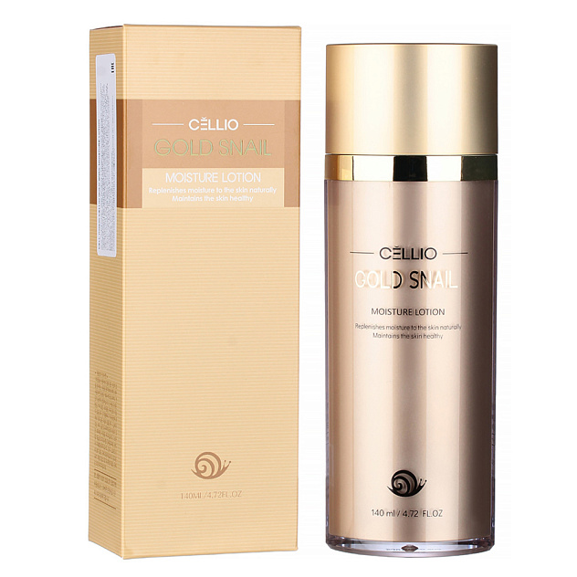 Лосьон для лица с коллоидном золотом и муцином улитки CELLIO GOLD SNAIL 140мл