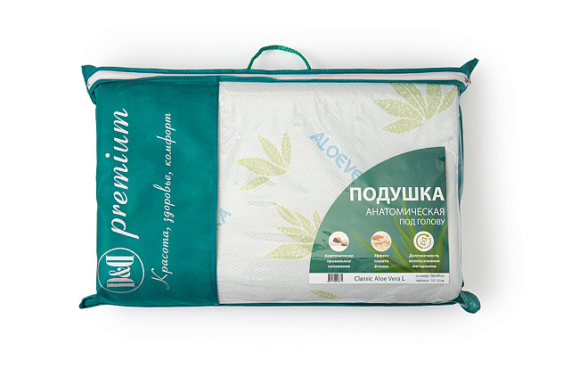 Подушка анатомическая "D&D" Classic L Aloe Vera