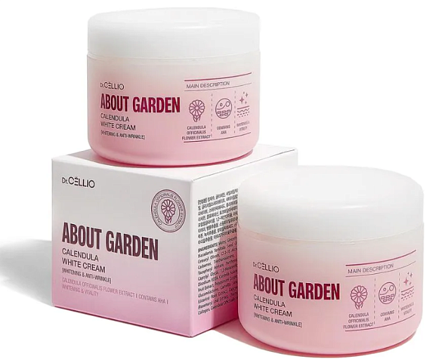Крем для лица Dr.CELLIO ABOUT GARDEN CALENDULA осветляющий с календулой