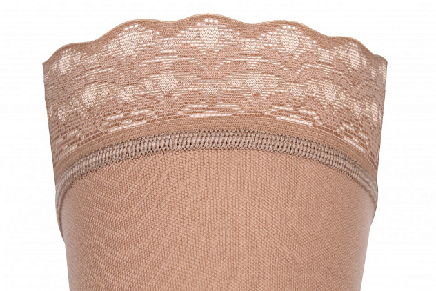 Чулки компрессионные с ажурной резинкой на широкое бедро (закрытый носок) 2 класс Idealista ID-301W